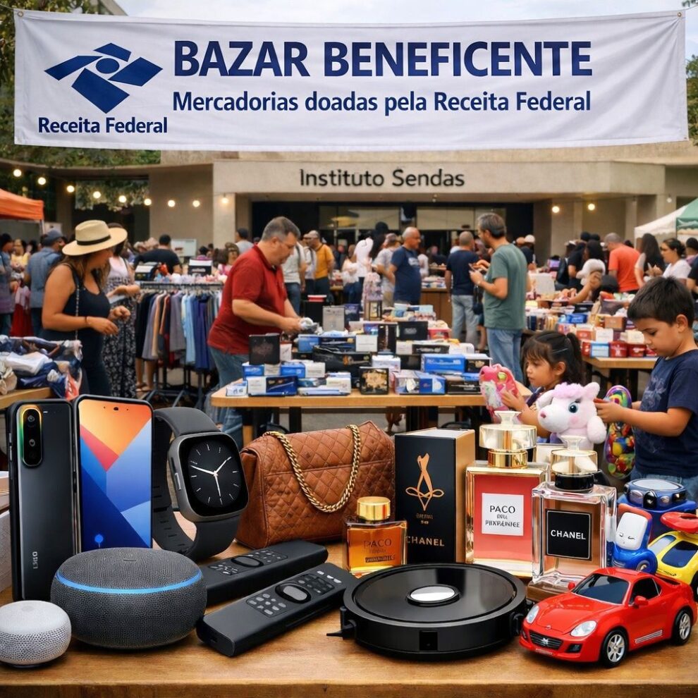 Instituto Sendas promove bazar beneficente com mercadorias doadas pela Receita Federal neste sábado (7)