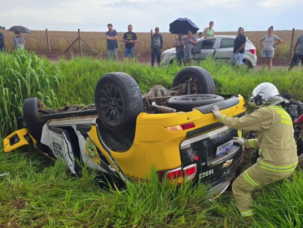 Policial da PRE morre após capotamento de viatura na PR-323
