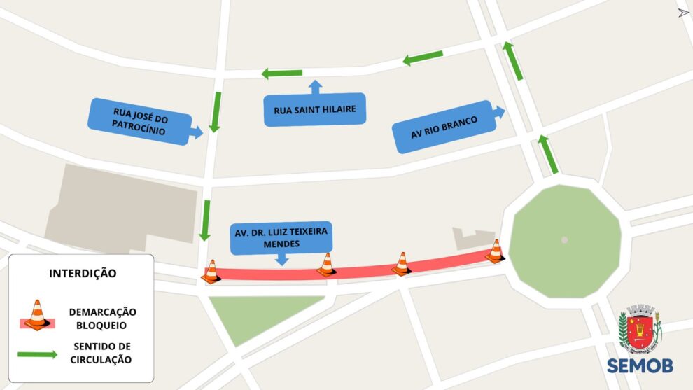 Trecho da Avenida Luiz Teixeira Mendes será interditado para recapeamento nesta terça-feira (12)