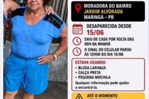 Familiares procuram idosa que desapareceu nesta segunda-feira (15)